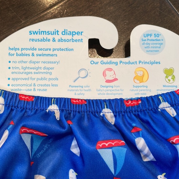 green sprouts Sailboat Print Pull-Up Absorbent Reusable Swim Diaper 0-6 months - Picture 6 of 6